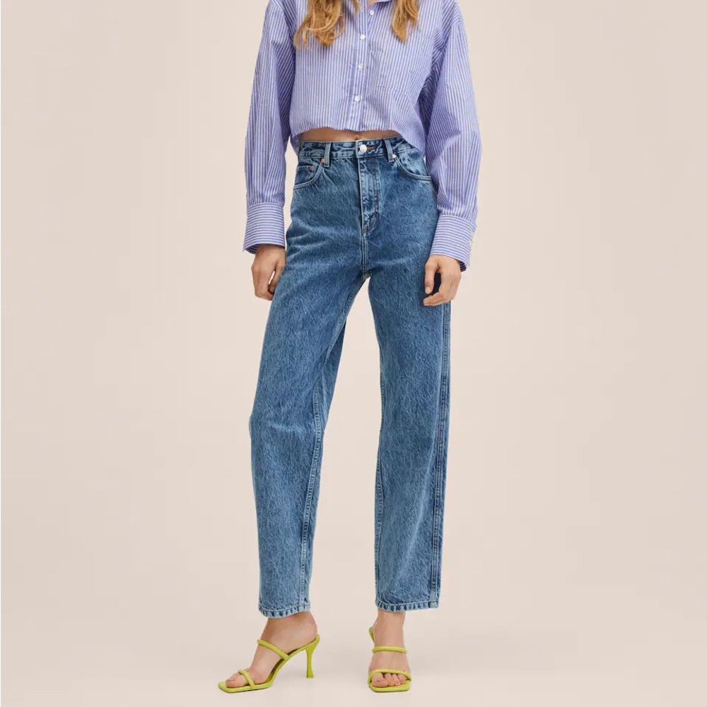 NEW MANGO High-rise tapered jeans